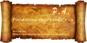 Porubszky Apollinária névjegykártya